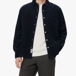 Frank and Oak Black Corduroy Button-Up Shirt